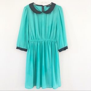 Legend Seafoam Green 3/4 Sleeve dress w Collar M
